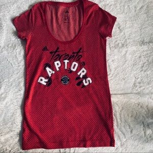 Red Adidas Toronto Raptors T shirt.